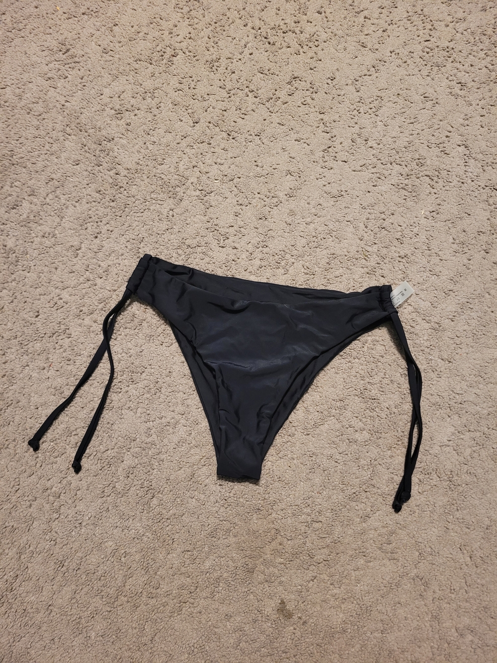 SHEIN Black Tie-Side Bikini Bottom